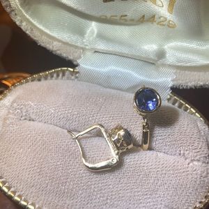 Tanzanite blue   Leaver back Earrings